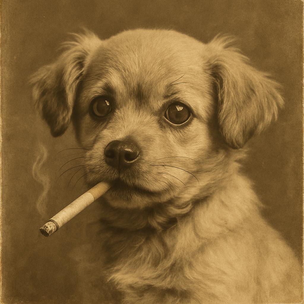 cute dog smoking cigare Blank Meme Template