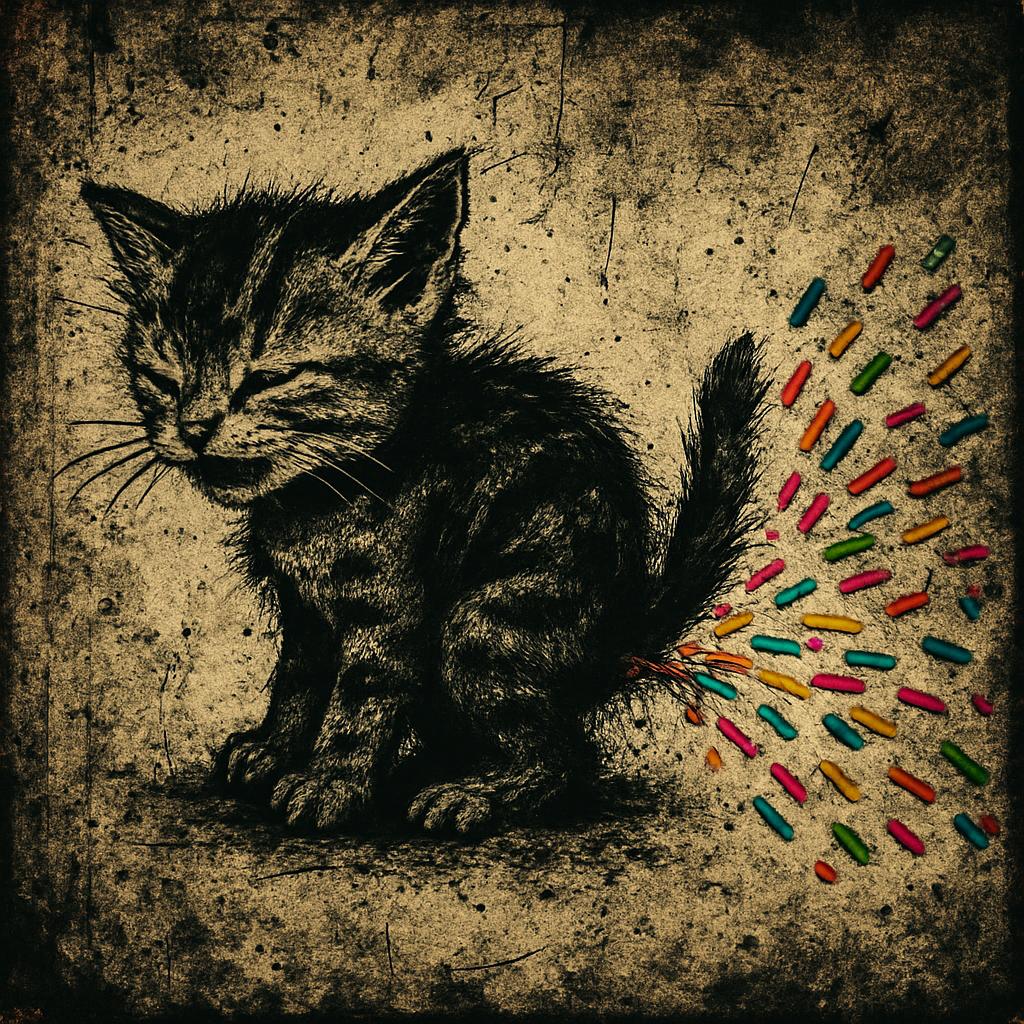 kitten farting sprinkles Blank Meme Template