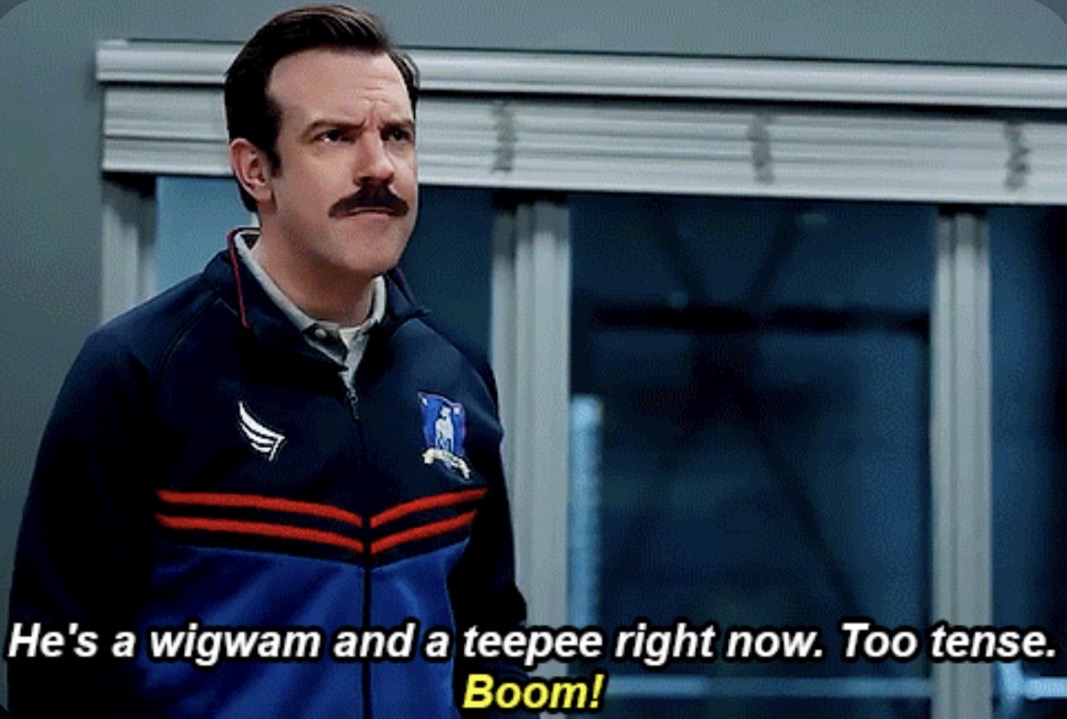 Ted lasso wigwam in a teepee Blank Meme Template