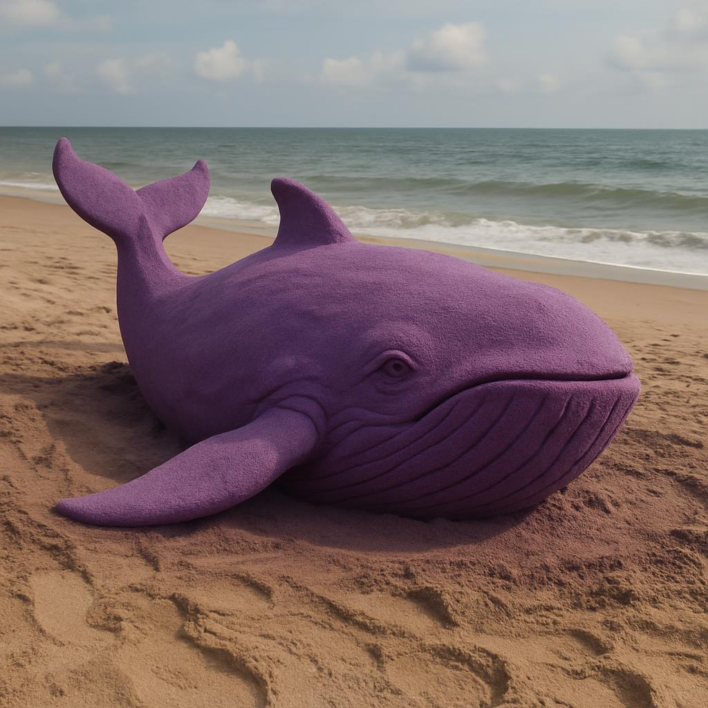 Purple Sand Whale Blank Meme Template