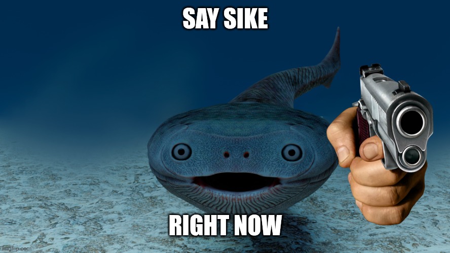 Sacabambaspis crashout | SAY SIKE; RIGHT NOW | image tagged in sacabambaspis | made w/ Imgflip meme maker