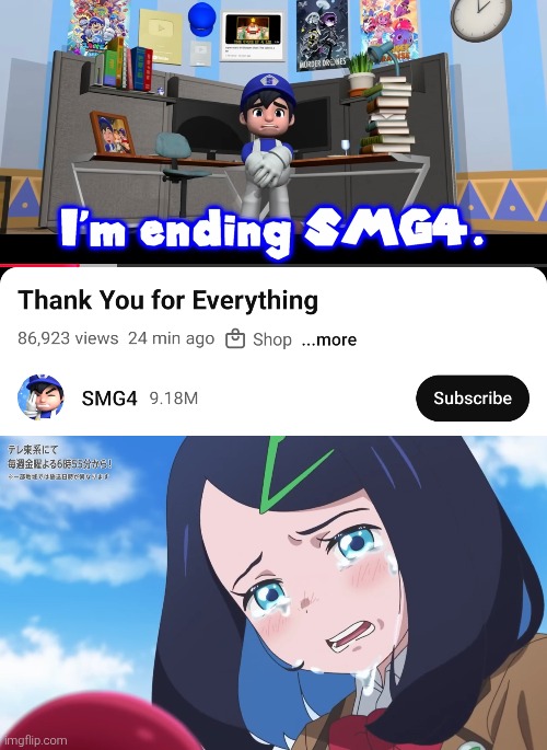 Very sorry to all SMG4 fans... :( | image tagged in smg4,sad | made w/ Imgflip meme maker
