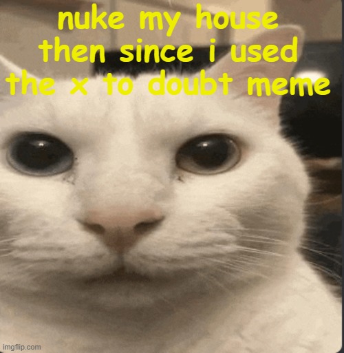 nuke my house then since i used the x to doubt meme | made w/ Imgflip meme maker
