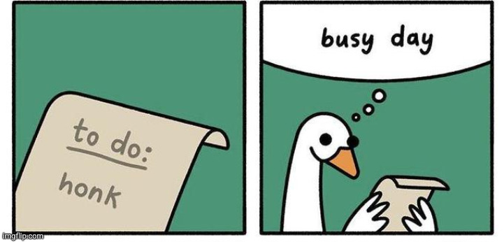 Honk. Busy day. | image tagged in honk busy day | made w/ Imgflip meme maker