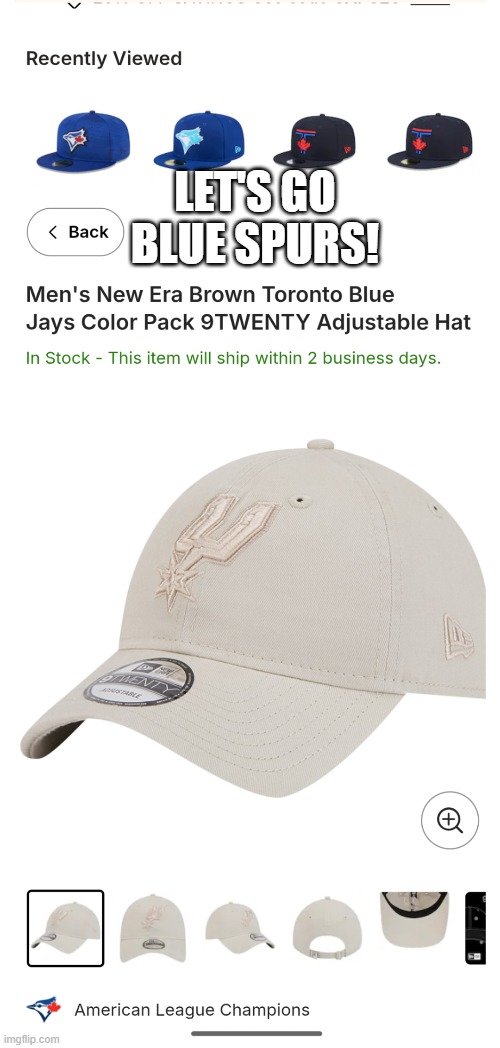 Go Blue Jays? | LET'S GO BLUE SPURS! | image tagged in you had one job | made w/ Imgflip meme maker