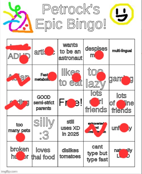 Petrock's Bingo | image tagged in petrock's bingo | made w/ Imgflip meme maker