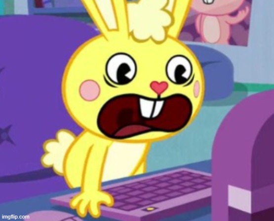 Cuddles Shocked | image tagged in cuddles shocked | made w/ Imgflip meme maker