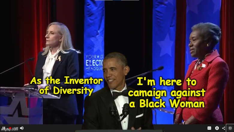 Dems want women to be BLACK AND BLUE | I'm here to camaign against a Black Woman; As the Inventor of Diversity | image tagged in obama diversity winsome campaign meme | made w/ Imgflip meme maker