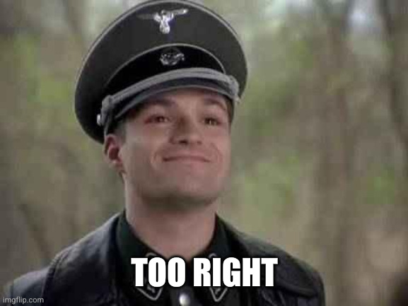grammar nazi | TOO RIGHT | image tagged in grammar nazi | made w/ Imgflip meme maker