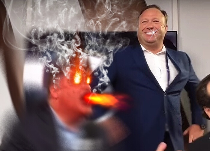 Alex Jones breathing fire Blank Meme Template