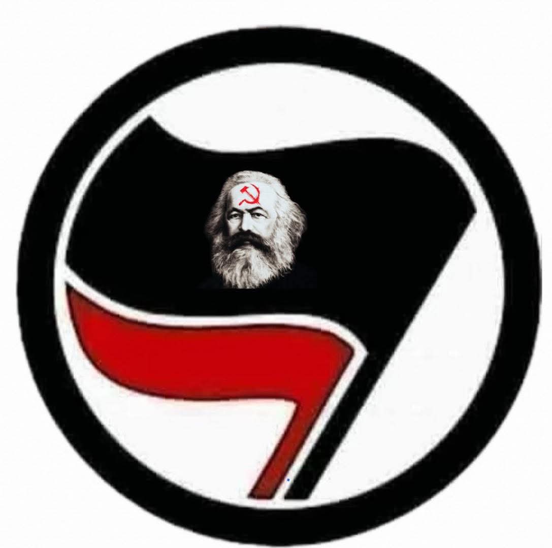 Antifa Flag with Marx Blank Meme Template