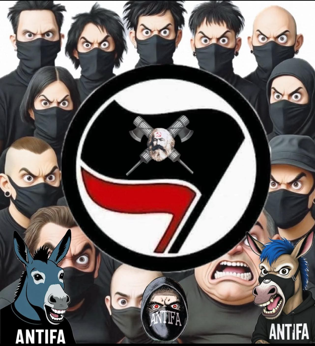 Antifa crazies Blank Meme Template