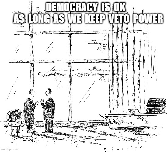 Citizens United | DEMOCRACY  IS  OK             AS  LONG  AS  WE  KEEP  VETO  POWER | image tagged in democracy | made w/ Imgflip meme maker
