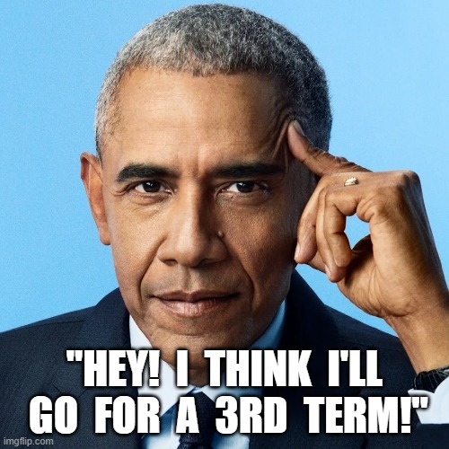 Number Three for Me! | "HEY!  I  THINK  I'LL  GO  FOR  A  3RD  TERM!" | image tagged in barack obama | made w/ Imgflip meme maker