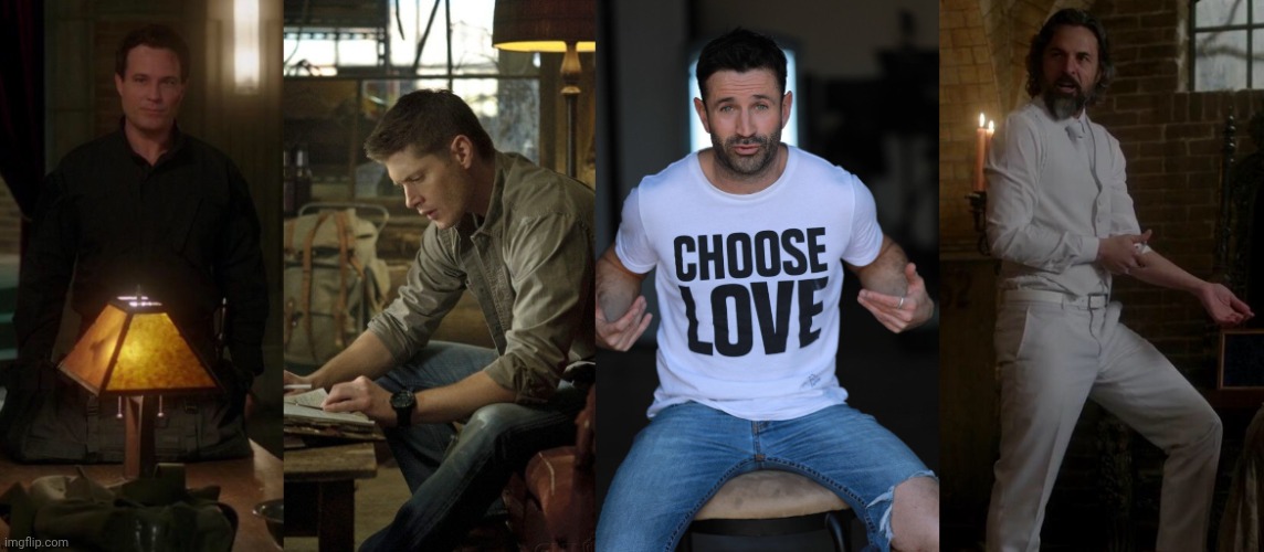 image tagged in ketch bring em back alive,dean doing research,adam fergus choose love,asmodeus torture | made w/ Imgflip meme maker