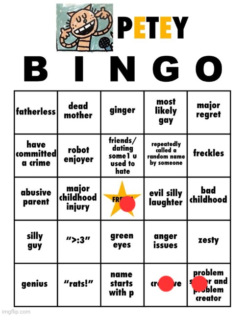 Petey bingo | image tagged in petey bingo | made w/ Imgflip meme maker