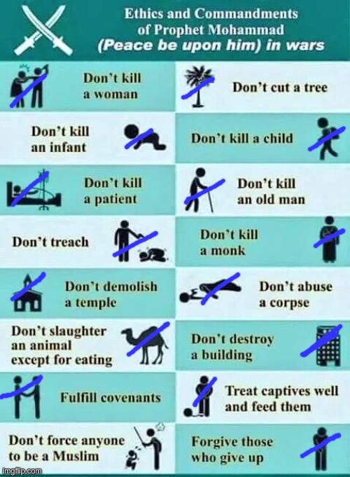 The ones marked in blue were violated by Israel btw | made w/ Imgflip meme maker