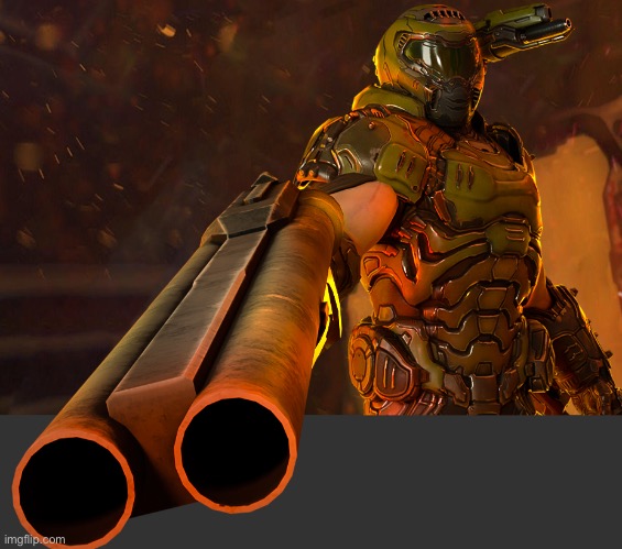 Doom guy pointing shotgun | image tagged in doom guy pointing shotgun | made w/ Imgflip meme maker