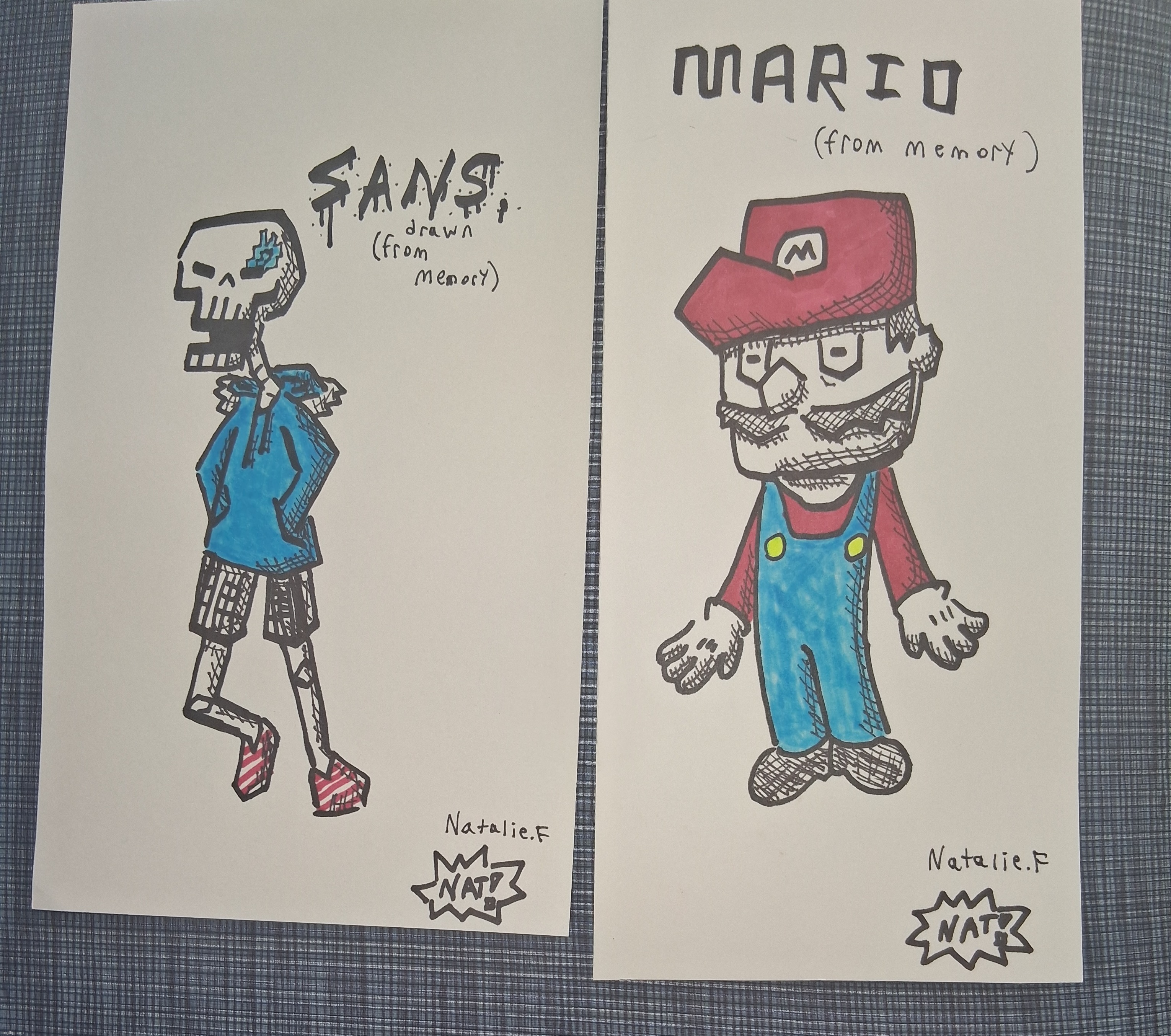 Made some drawings while waiting for my dad to pick me up from school to go to the dentist | made w/ Imgflip meme maker