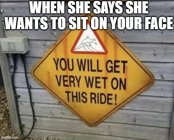 On the Face | WHEN SHE SAYS SHE WANTS TO SIT ON YOUR FACE | image tagged in sex jokes | made w/ Imgflip meme maker