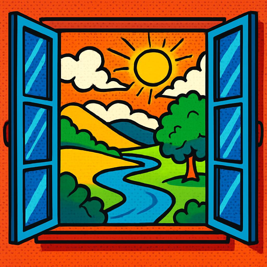 open window to scenery Blank Meme Template