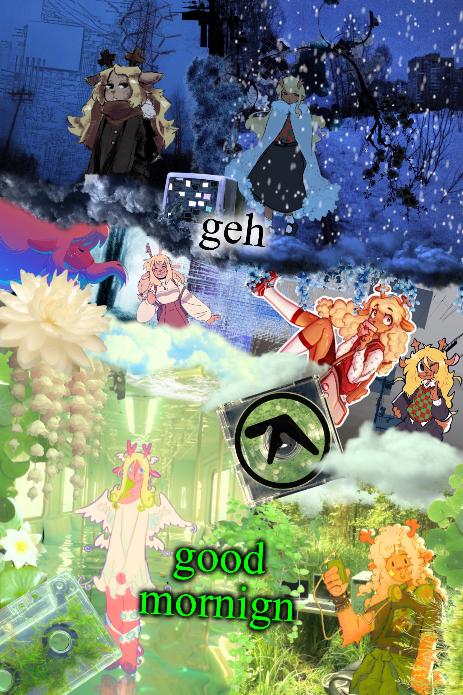 asriel's noelle template | geh; good mornign | image tagged in asriel's noelle template | made w/ Imgflip meme maker