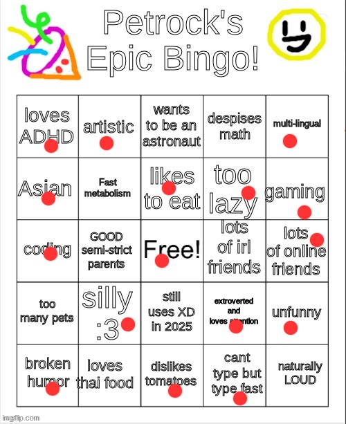 Petrock's Bingo | image tagged in petrock's bingo | made w/ Imgflip meme maker