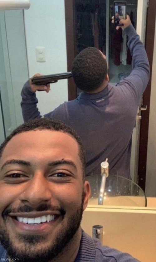 Gun to head smile | image tagged in gun to head smile | made w/ Imgflip meme maker