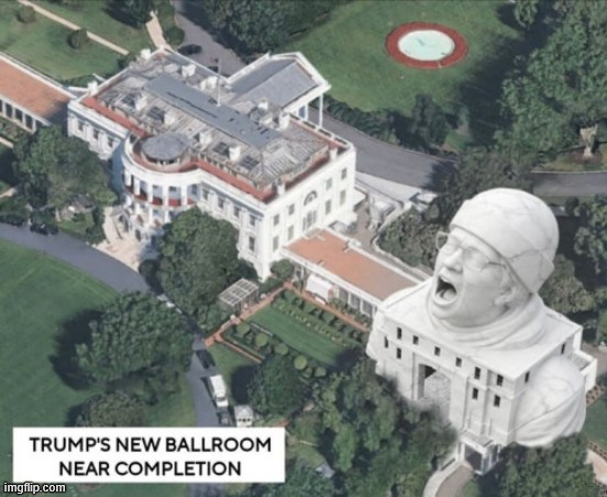 And it's a tribute to his most avid "fans" | image tagged in triggered liberal,trump ballroom | made w/ Imgflip meme maker