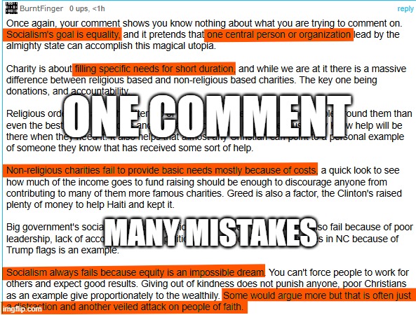ONE COMMENT; MANY MISTAKES | made w/ Imgflip meme maker