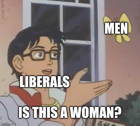 Liberals still thinking that making yourself look like a woman means you're a woman but you'll always still be a man | MEN; LIBERALS; IS THIS A WOMAN? | image tagged in memes,is this a pigeon | made w/ Imgflip meme maker