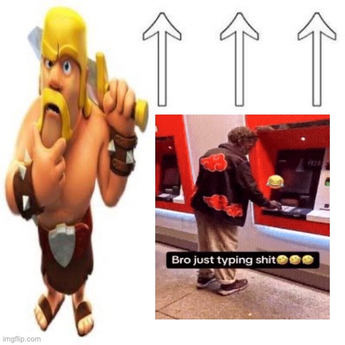 Clash of Clans Barbarian Pointing at the user above | image tagged in clash of clans barbarian pointing at the user above | made w/ Imgflip meme maker