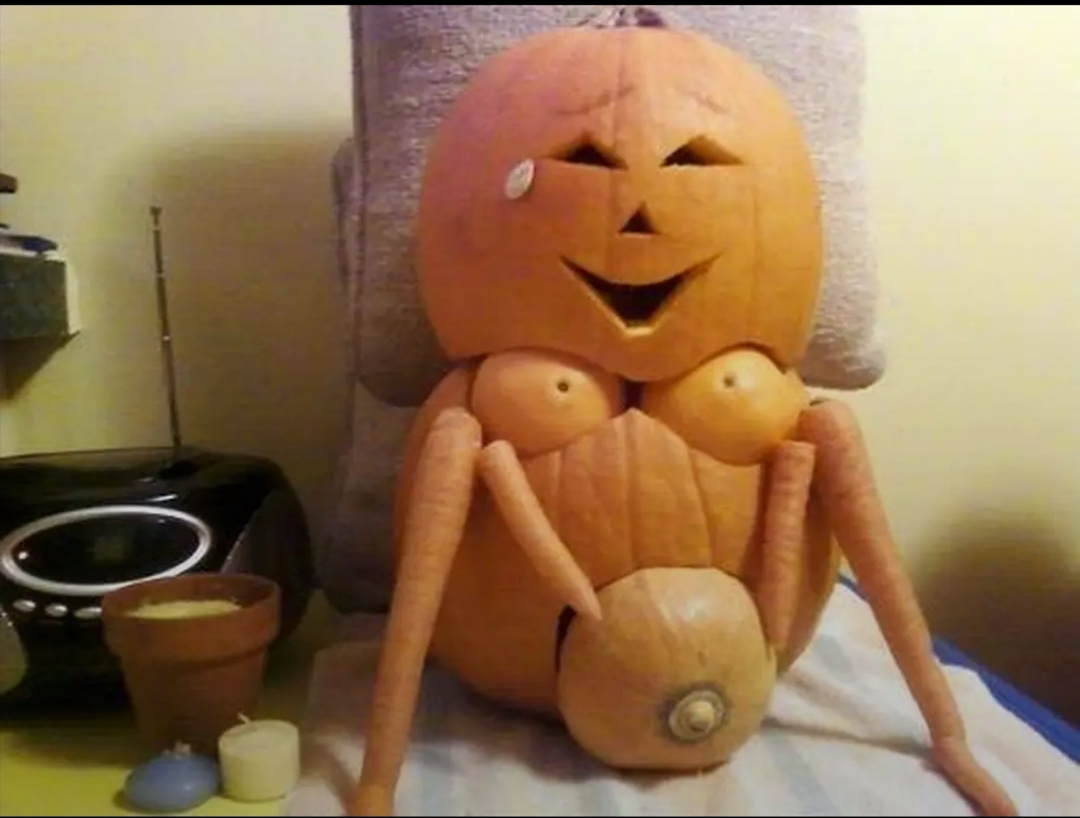 Pumpkin pregnant Blank Meme Template