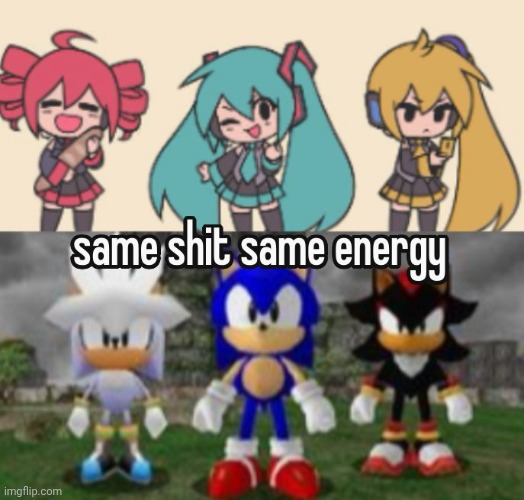 Three hedgehogs and idiots | image tagged in sonic the hedgehog,vocaloid,shitpost | made w/ Imgflip meme maker
