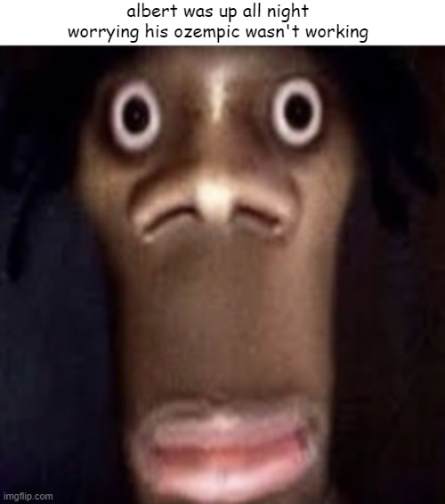 Quandale dingle | albert was up all night worrying his ozempic wasn't working | image tagged in quandale dingle | made w/ Imgflip meme maker