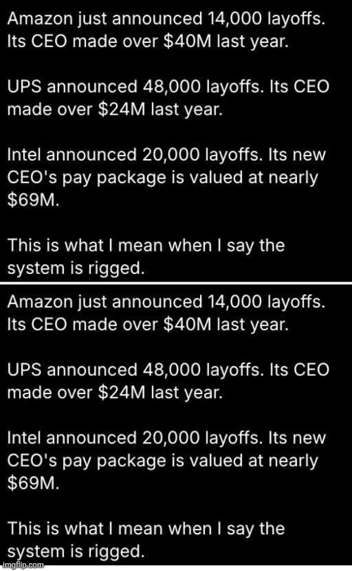 Sign of a depression more pissed looters shtf fast! | image tagged in layoff,christmas | made w/ Imgflip meme maker