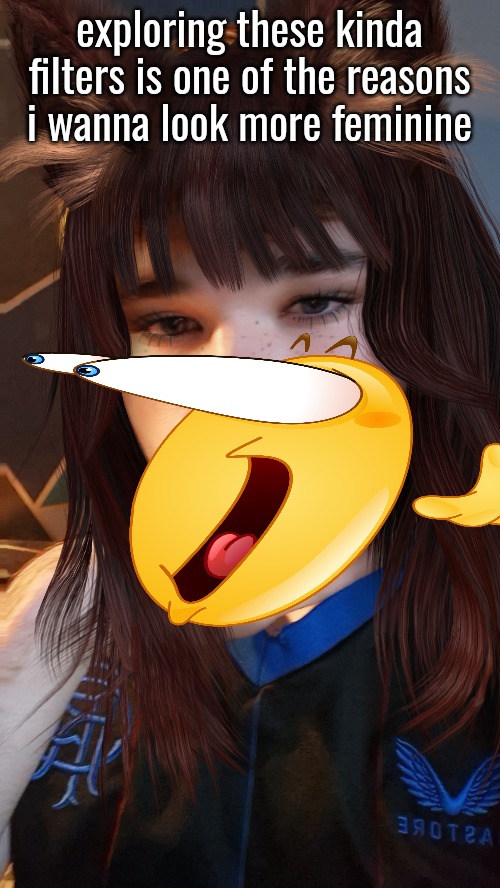 exploring these kinda filters is one of the reasons i wanna look more feminine | made w/ Imgflip meme maker