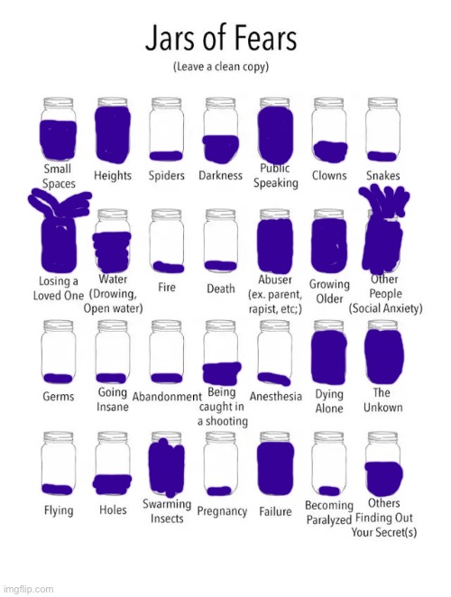 Jar of fears clear version | image tagged in jar of fears clear version | made w/ Imgflip meme maker