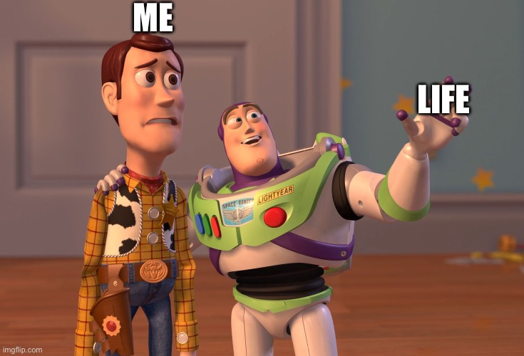 X, X Everywhere | ME; LIFE | image tagged in memes,x x everywhere | made w/ Imgflip meme maker