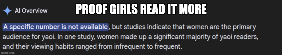 PROOF GIRLS READ IT MORE | made w/ Imgflip meme maker