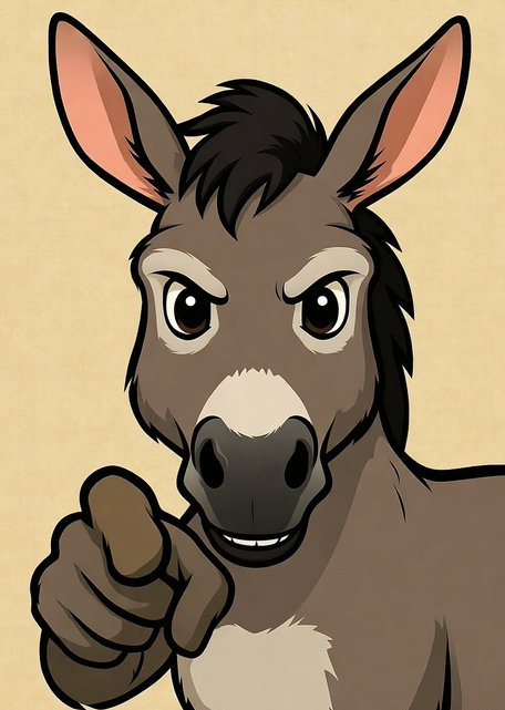 Angry Donkey Pointing at Viewer Blank Meme Template