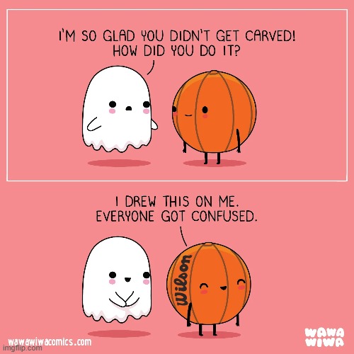 image tagged in halloween,ghost,pumpkin,wilson,basketball,wilson basketball | made w/ Imgflip meme maker