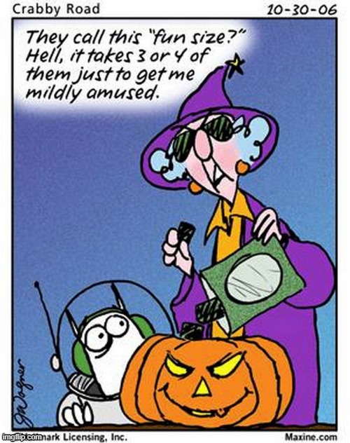 Happy Halloween, everybody! | image tagged in halloween,candy,fun,size,mildly,amused | made w/ Imgflip meme maker