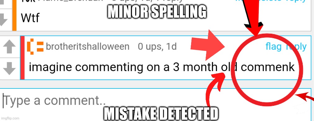 MINOR SPELLING MISTAKE DETECTED | made w/ Imgflip meme maker