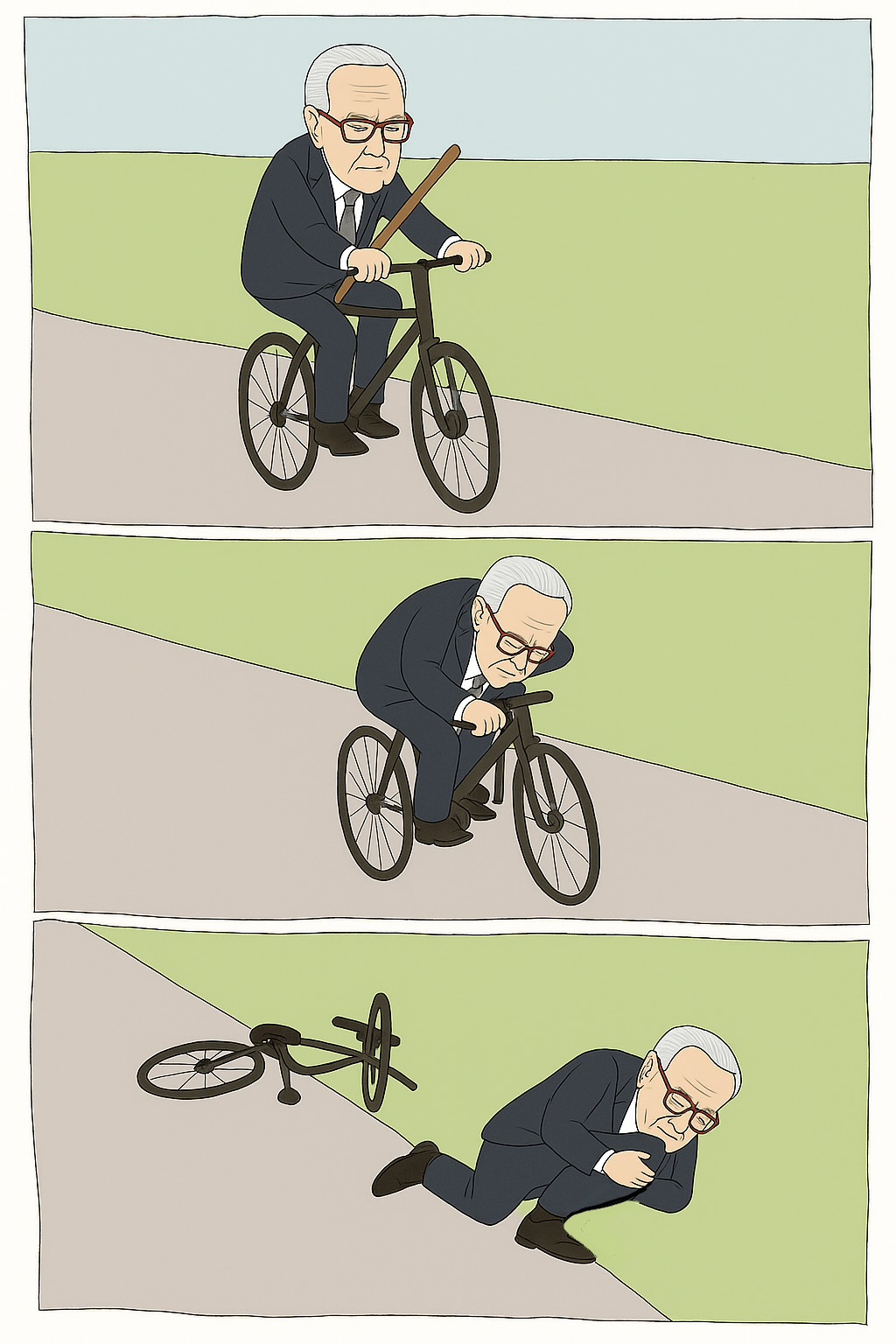 Senate Democrats Bike Fall Blank Meme Template