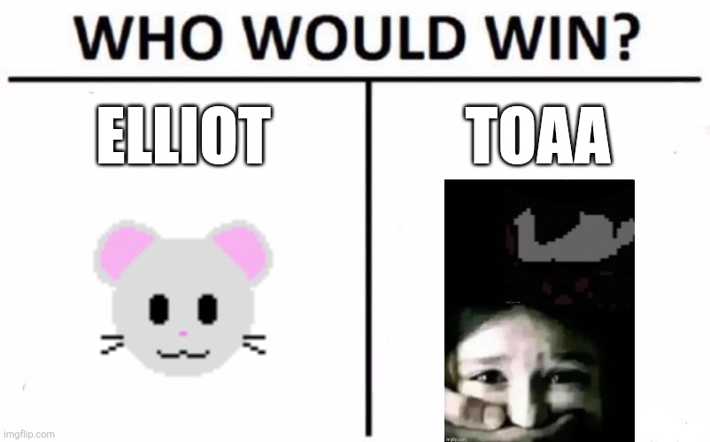 I'm curious to see who y'all think would win.(hypothetical situation btw) | ELLIOT; TOAA | image tagged in memes,who would win | made w/ Imgflip meme maker