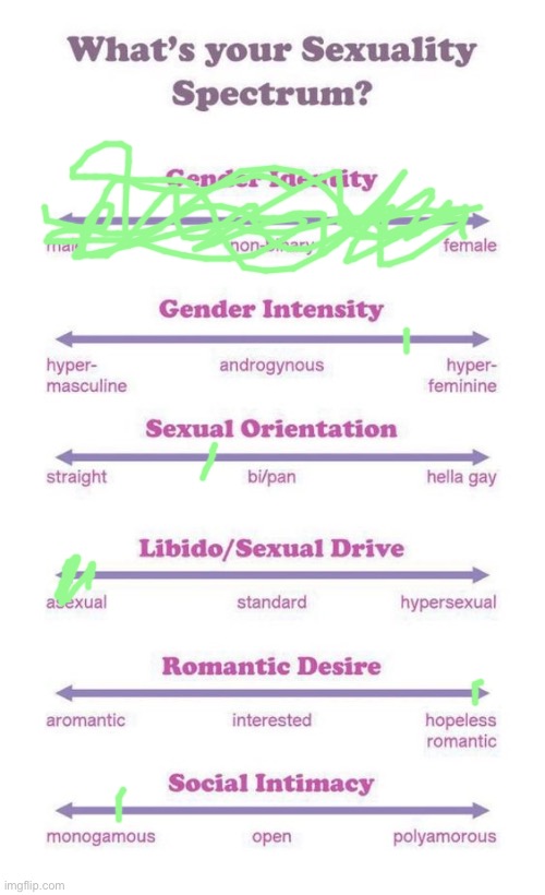 heyo gang i’m alive | image tagged in what's your sexuality spectrum | made w/ Imgflip meme maker