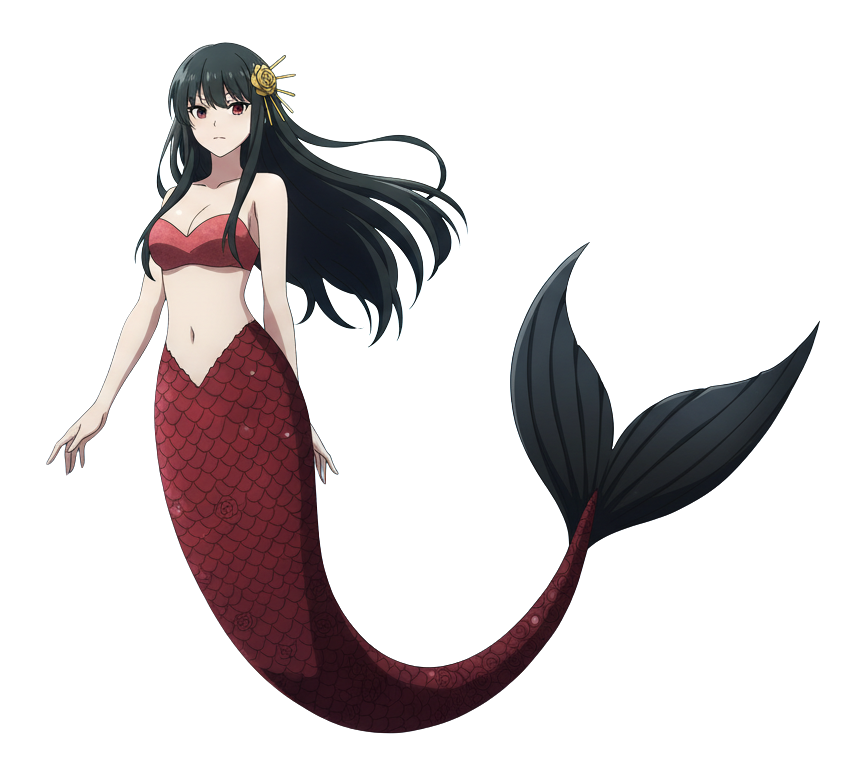 Yor forger as a mermaid Blank Meme Template