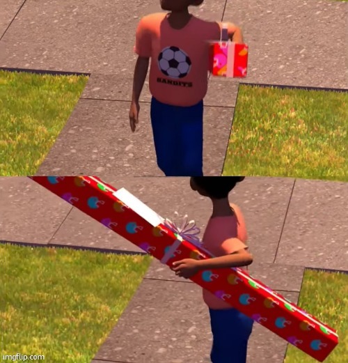 image tagged in toy story present kid | made w/ Imgflip meme maker