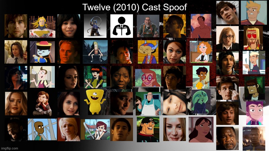 Twelve (2010) Cast (My Version) | image tagged in spoof cast,film,twelve | made w/ Imgflip meme maker